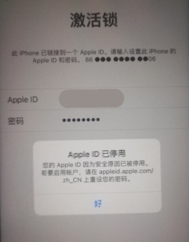 武强苹果手机维修分享iPhone 12 出现提示“Apple ID 已停用”怎么办 